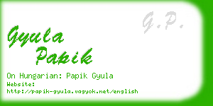 gyula papik business card